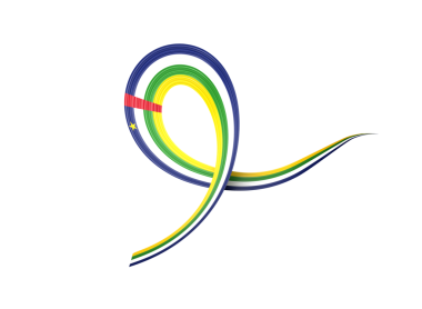 3D Orta Afrika Cumhuriyeti Bayrağı Dalgalı Farkındalık Kurdelesi 3D Görüntü