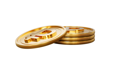 3D Altın Rus Rublesi Yığını Parlak Yuvarlak Paralar Yığını 3D İllüstrasyon