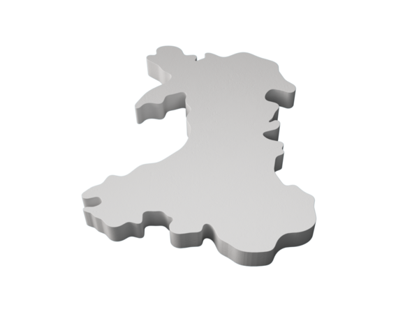 Galler haritası 3d illüstrasyon