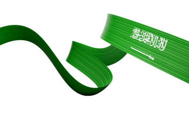 Suudi Arabistan 'ın 3d Bayrağı 3d Dalgalı Parlak Suudi Arabistan Kurdelesi 3d Görüntü