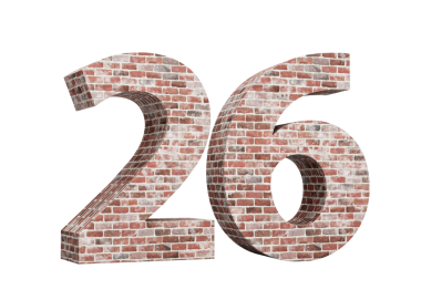 26 numara. Eski Grunge Duvarı 'ndan yapılma 3 boyutlu resimden yapılma.