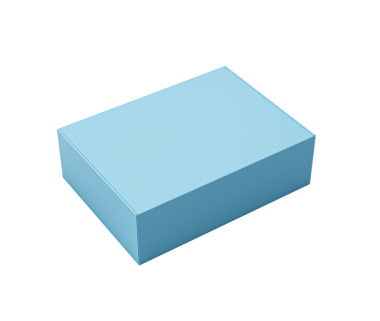 Pürüzsüz Kenarlı Parlak Mavi Kapalı Dikdörtgen Mücevher Kutusu Zarif Görünüm 3d