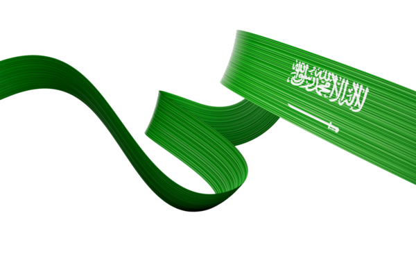 Suudi Arabistan 'ın 3d Bayrağı 3d Dalgalı Parlak Suudi Arabistan Kurdelesi 3d Görüntü