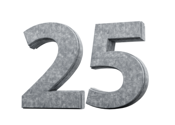 Beton Numara 25 25 Gri Beton Taş Yapımı 3D Görüntü