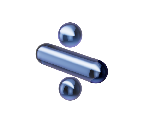 Parlak koyu mavi bölme sembolü, parlak yansımaları ve metalik bir kaplaması var. 3d illüstrasyon