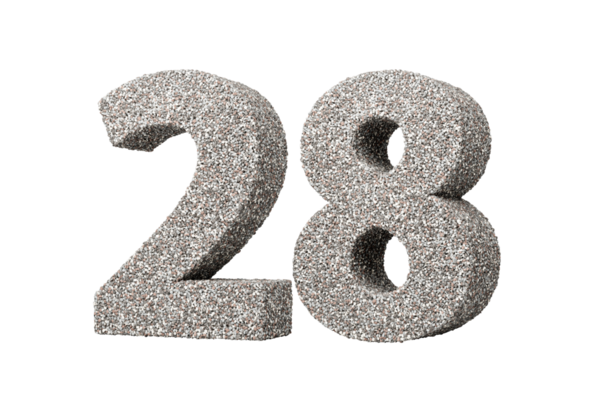 Kaya parçalarından ya da Gravels 3D Illustration 'dan yapılmış 28 numara.