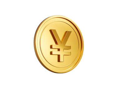 3D Altın Parlak Yuvarlak Japon Yen Parası 3D Görüntü