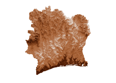 Fildişi Sahili 'nin eski tarz haritası, kahverengi grafikler antika Vintage tarzında. Yüksek detaylı 3d illüstrasyon