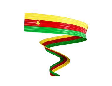 3D Kamerun Bayrağı 3d Parlak Dalgalı Bayrak Kurdelesi, 3D Görüntü