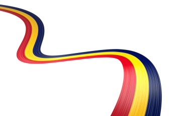 Çad 'ın 3d Bayrağı 3d Dalgalı Parlak Chad Kurdelesi 3d Görüntü