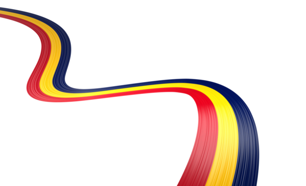 Çad 'ın 3d Bayrağı 3d Dalgalı Parlak Chad Kurdelesi 3d Görüntü