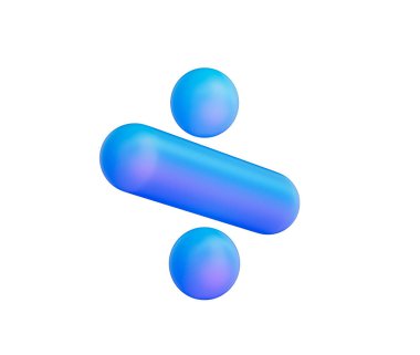 Pürüzsüz, mat mavi kaplama ve yumuşak ışıklandırma ile gösterişli bir bölme sembolü.