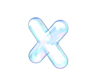 Zarif, yanardöner bir 3 boyutlu çarpma sembolü yumuşak, fütüristik ve zarif bir görünüme sahip. 3d illüstrasyon