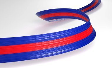 Kamboçya 'nın 3d Bayrağı 3d Dalgalı Parlak Kamboçya Kurdelesi Beyaz Arkaplanda İzole Edildi 3d Görüntü