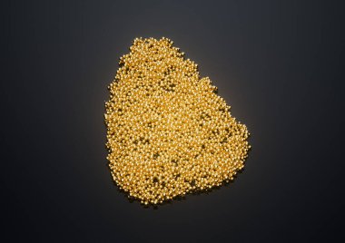 Sri Lanka Haritası Yüksek Kaliteli Altın Parlak Metalik Boncuklar veya Toplar 3D İllüstrasyon