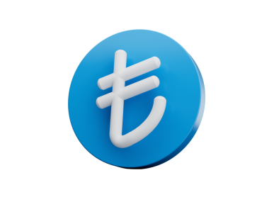 Üzerinde lira sembolü olan mavi sikke. Türk Para Birimi İşareti. 3D Tasarım Bozuklukları. 3d illüstrasyon