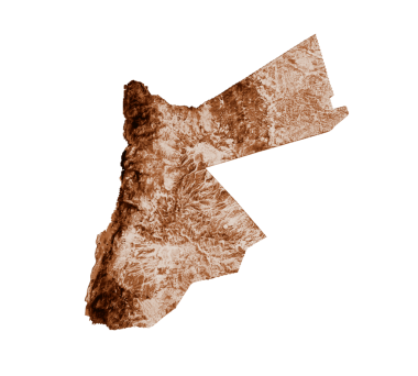 Jordan 'ın eski stil haritası, kahverengi grafikler antika Vintage stilinde. Yüksek detaylı 3d illüstrasyon