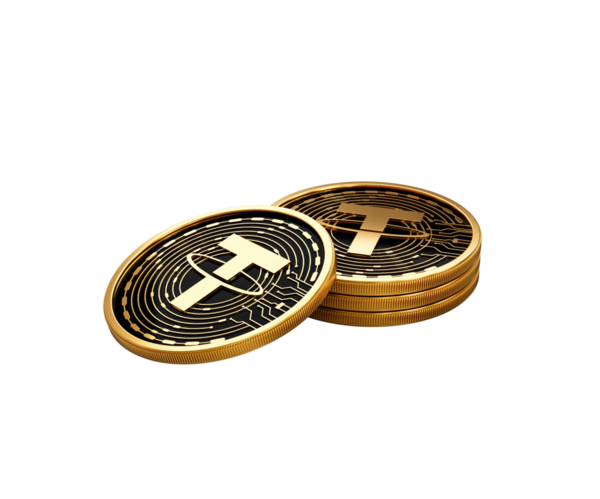 3d Altın Kripto Para Yığını USDT Bozuklukları Yığını 3d İllüstrasyon