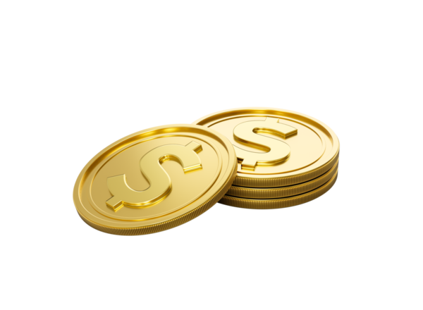 3D ABD Doları Yığını Parlak Yuvarlak Paralar Yığını 3D İllüstrasyon