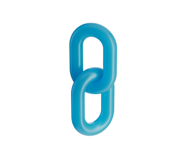 3D Mavi zincir halka simgesi, parlak bir bitiş ile bağlantı ve birliği sembolize ediyor. 3d illüstrasyon