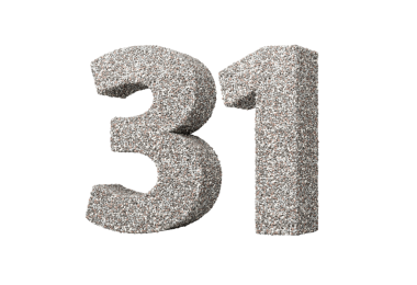 Kaya parçalarından ya da Gravels 3d İllüstrasyonundan Yapılmış 31 Numara