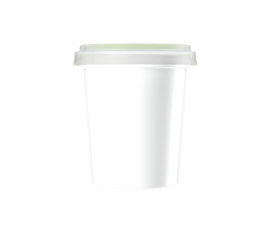 Kapağı mühürlü yoğurt kavanozu. Süt ürünleri ve tatlılar için ideal. 3d illüstrasyon