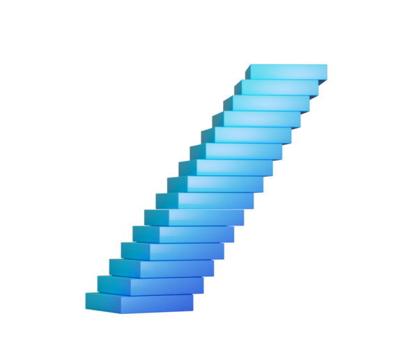 Mavi dikdörtgen bloklar yığını. Eğik bir kule etkisi yaratmak için hafif dengeli. 3B Görüntü