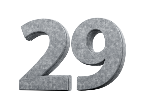 Beton Numara 29 Gri Beton Taş Yapımı Beyaz Görüntü