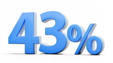 Canlı Mavi% 43 Beyaz Arkaplanda Metalik Işıltılı% 43 İşaret 3D Görüntü