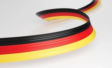 3d Almanya Bayrağı 3d Dalgalı Parlak Almanya Kurdelesi Beyaz Arkaplanda İzole Edildi 3d Görüntü