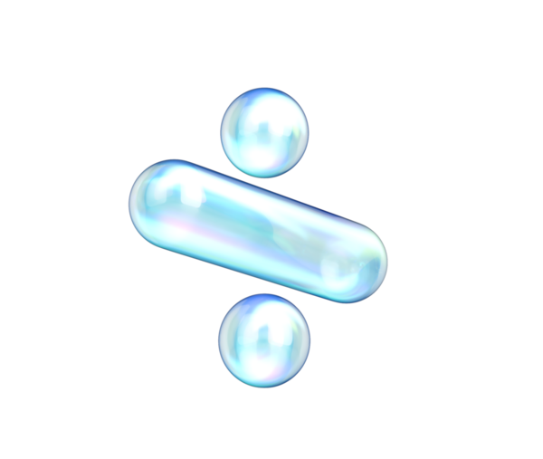 Mavi ve beyaz gradyanı, yumuşak yansımaları ve derinliği olan 3 boyutlu parlak bölme sembolü. 3B Görüntü