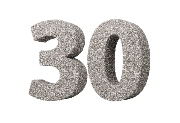 Kaya parçalarından ya da Gravels 3d İllüstrasyonundan Yapılmış 30 Numara