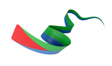 Eritre 'nin 3d Bayrağı 3d Sallanan Kurdele Kırmızı, 3d