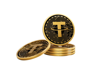 3d Altın Kripto Para Yığını USDT Bozuklukları Yığını 3d İllüstrasyon