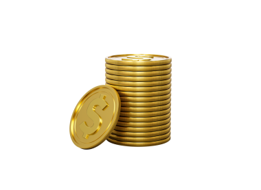 3D ABD Doları Yığını Parlak Yuvarlak Paralar Yığını 3D İllüstrasyon