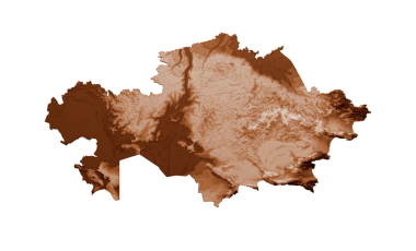 Kazakistan 'ın eski stil haritası, kahverengi grafikler antika Vintage stilinde. Yüksek detaylı 3d illüstrasyon