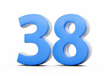 38. boyut. Mavi gövdeden yapılmış. Beyaz arkaplanda gümüş çizgili.