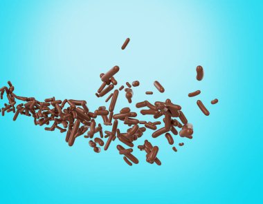 Chocolate Sprinkles For Cakes Or Meises Coming In The Air 3D Illustration