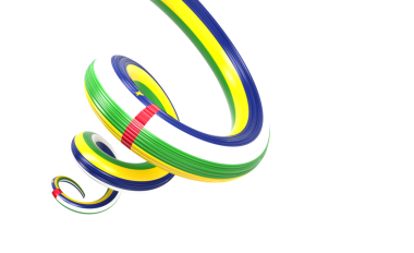 3d Orta Afrika Cumhuriyeti Bayrağı 3d Sarmal Parlak Kurdele 3d Görüntü