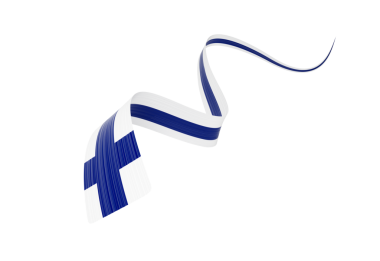 3d Finlandiya Bayrağı 3d Dalgalı Parlak Finlandiya Bayrağı Gri 3d Görüntü