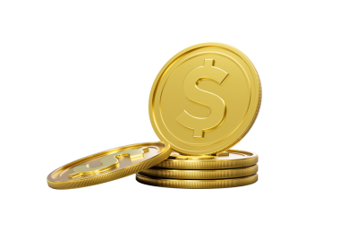 3D ABD Doları Yığını Parlak Yuvarlak Paralar Yığını 3D İllüstrasyon