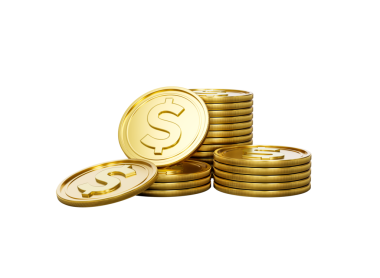 3D ABD Doları Yığını Parlak Yuvarlak Paralar Yığını 3D İllüstrasyon