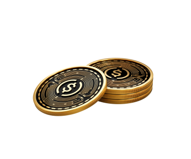 Altın Kripto Para Yığını USDC Yuvarlak Sikkeler Yığını 3D İllüstrasyon