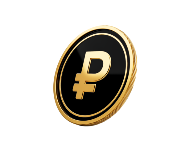 Parlak Altın ve Siyah Yuvarlak Rus Rublesi 3D Görüntü