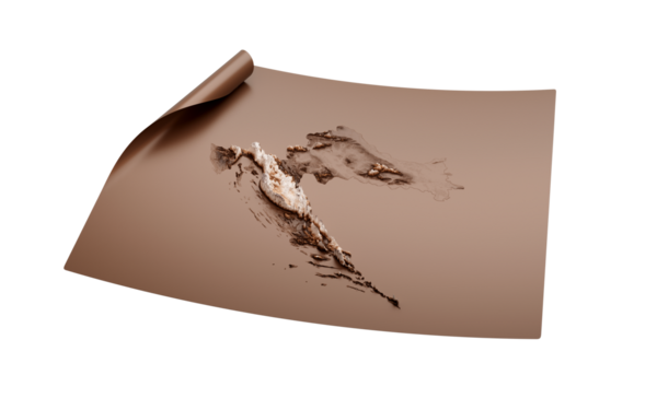 Hırvatistan 'ın Eski Tarzlı Kahverengi Haritası Açılan Harita Kağıt Çarşafı, 3d illüstrasyon