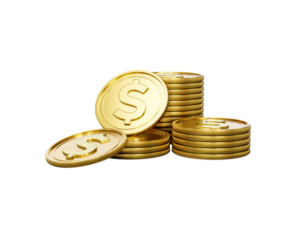 3D ABD Doları Yığını Parlak Yuvarlak Paralar Yığını 3D İllüstrasyon