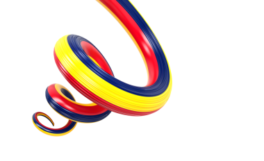 Çad 'ın 3d Bayrağı 3d Sarmal Parlak Kurdeleli Çad Bayrakları 3d Görüntü