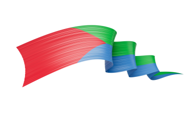 Eritre 'nin 3d Bayrağı 3d Parlak Dalgalı Bayrak Kurdelesi Yeşil, 3d illüstrasyon