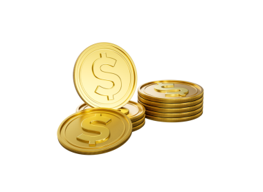 3D ABD Doları Yığını Parlak Yuvarlak Paralar Yığını 3D İllüstrasyon