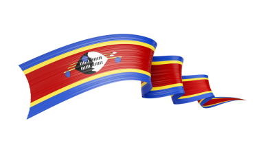 3d Eswatini Bayrağı 3d Sallanan Bayrak Kurdelesi 3d Görüntü